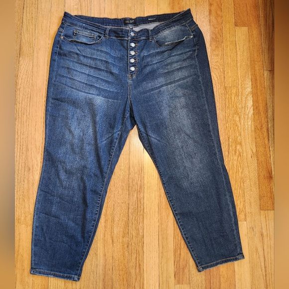 JUDY BLUE boyfriend High rise Jeans Size 24W Button fly - Picture 1 of 6
